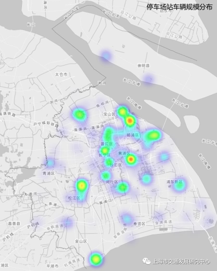 图2.9 2021上海市公共汽(电)车停保场公交车辆分布