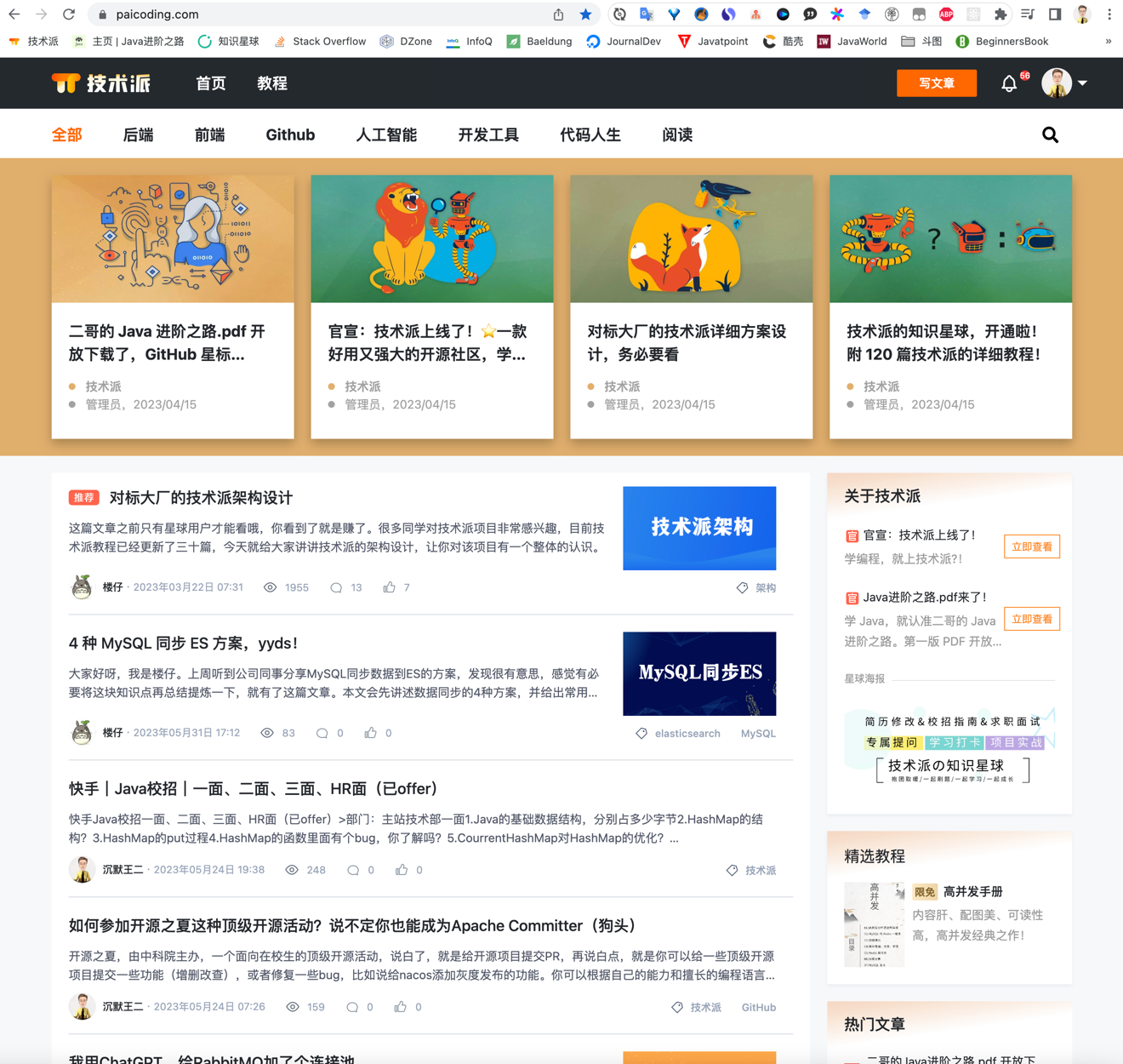 技术派官网截图