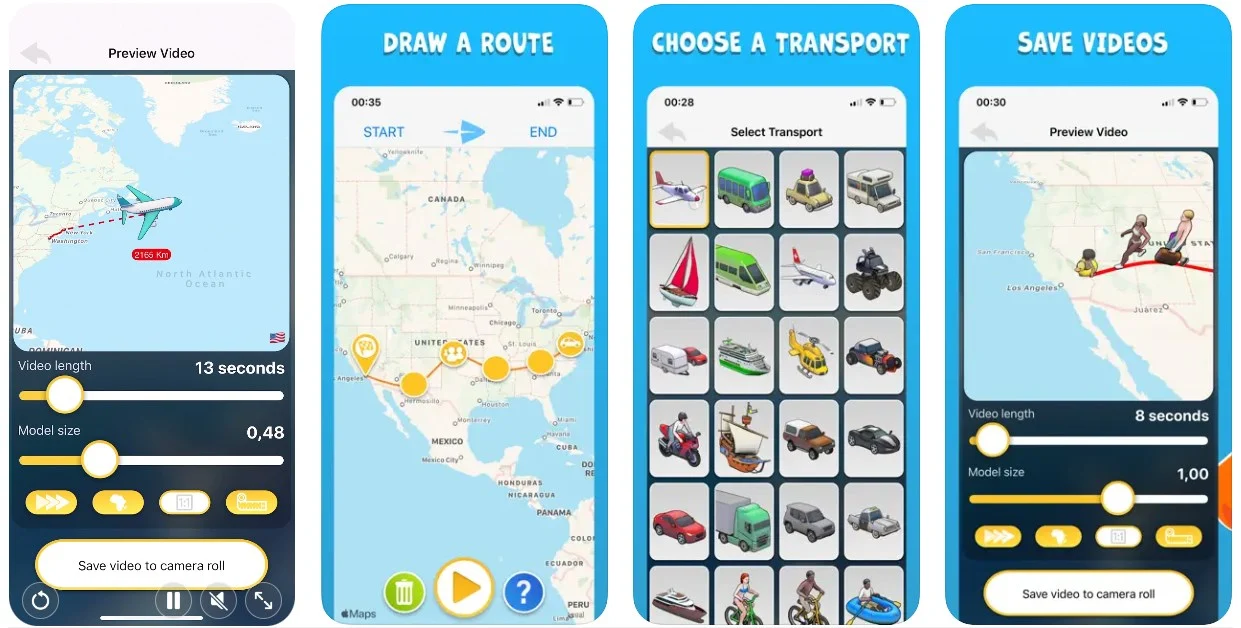 best apps to create awesome animated travel route map